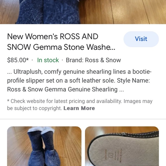 Ross & Snow Gemma Shearling  Stonewashed suede leather bootie slippers - Picture 16 of 16